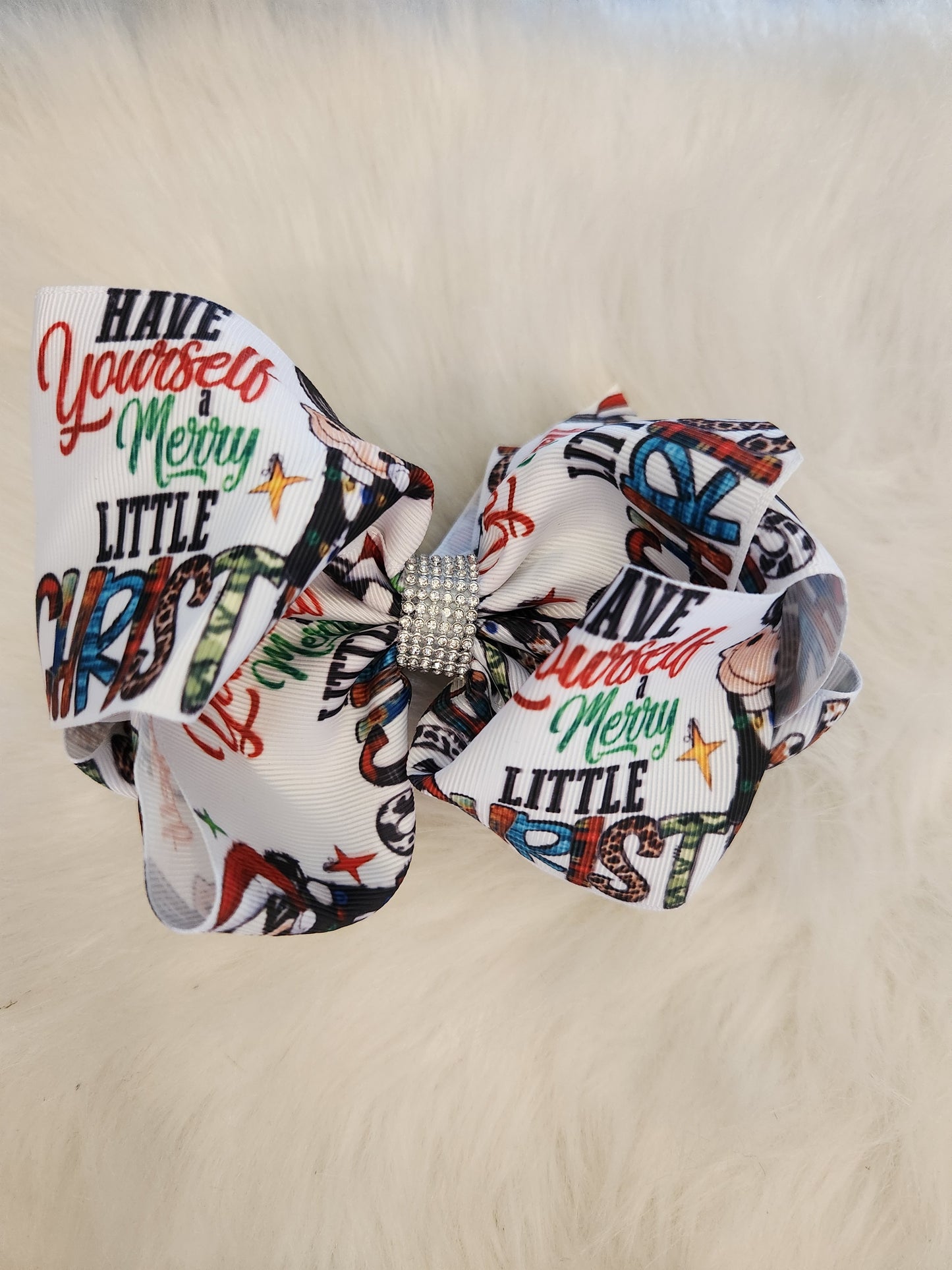 Merry Little Christmas Cow Bow