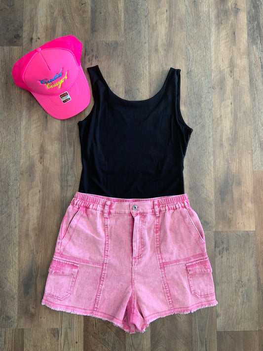 Pink Pocket Shorts