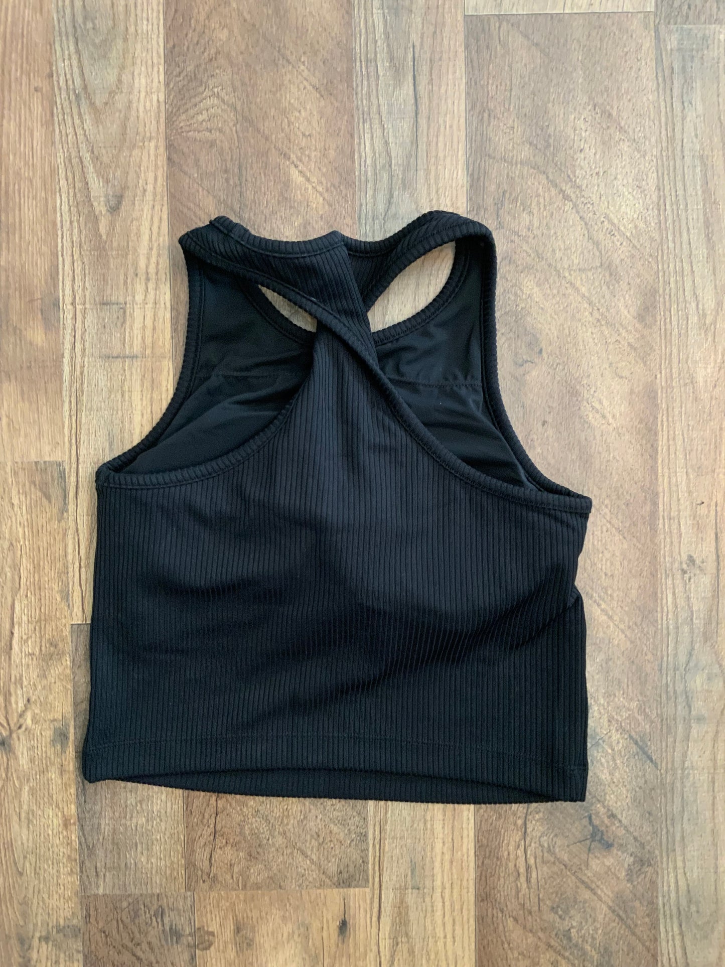 RIBBED ACTIVE TOP BLACK