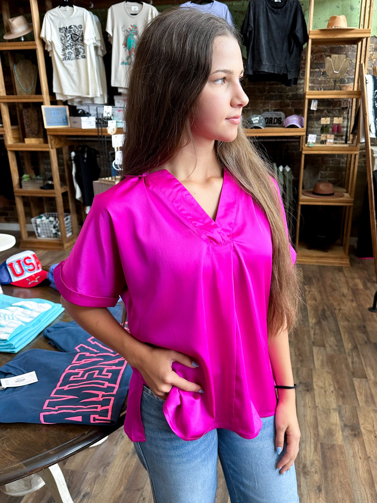 POP OF PINK BLOUSE