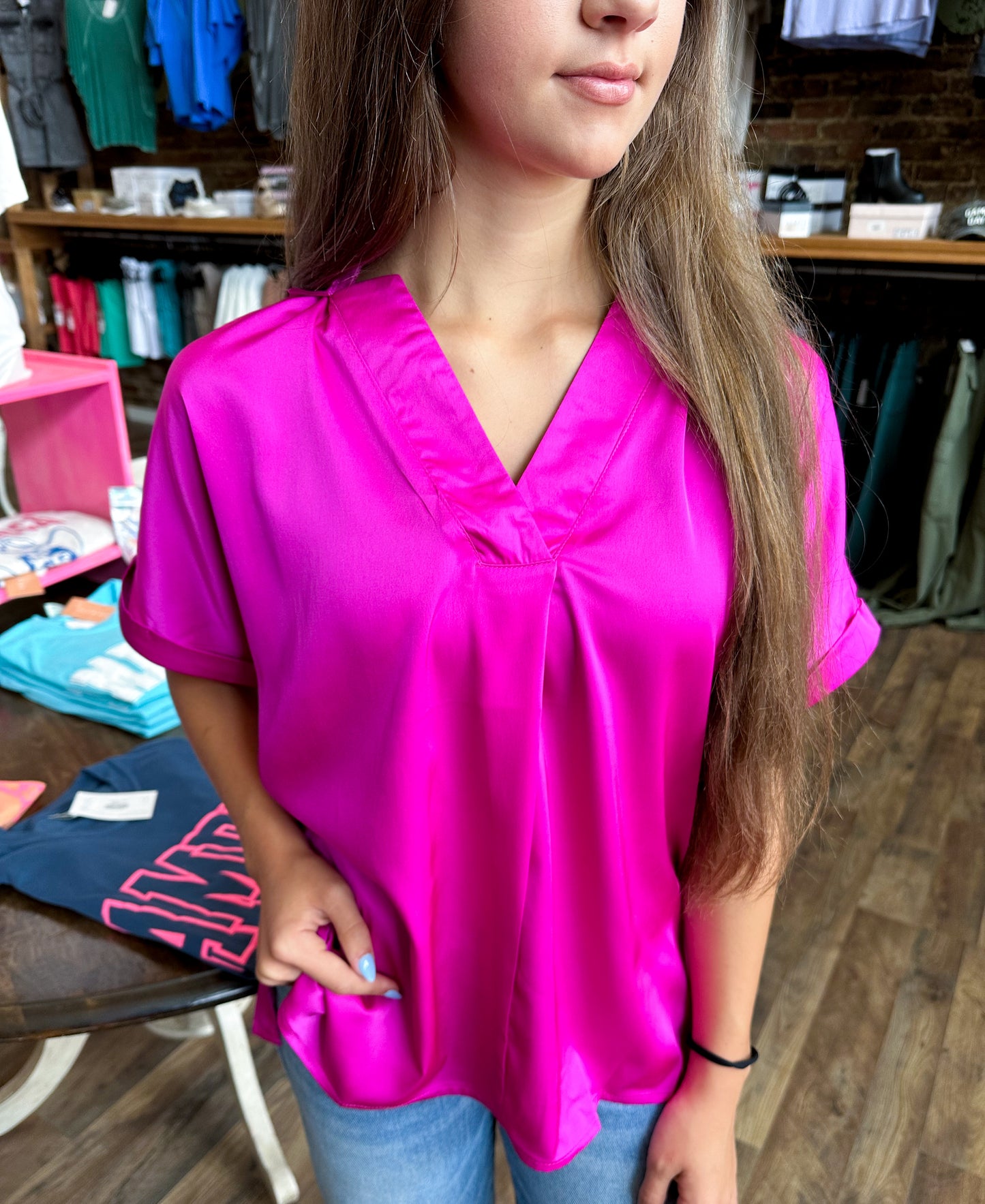 POP OF PINK BLOUSE