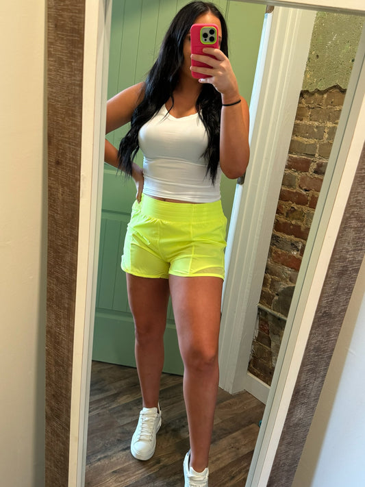 HOTTIE YELLOW HIGHLIGHTER SHORTS