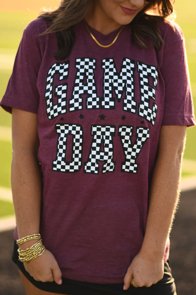 MAROON CHECKERED GAME DAY