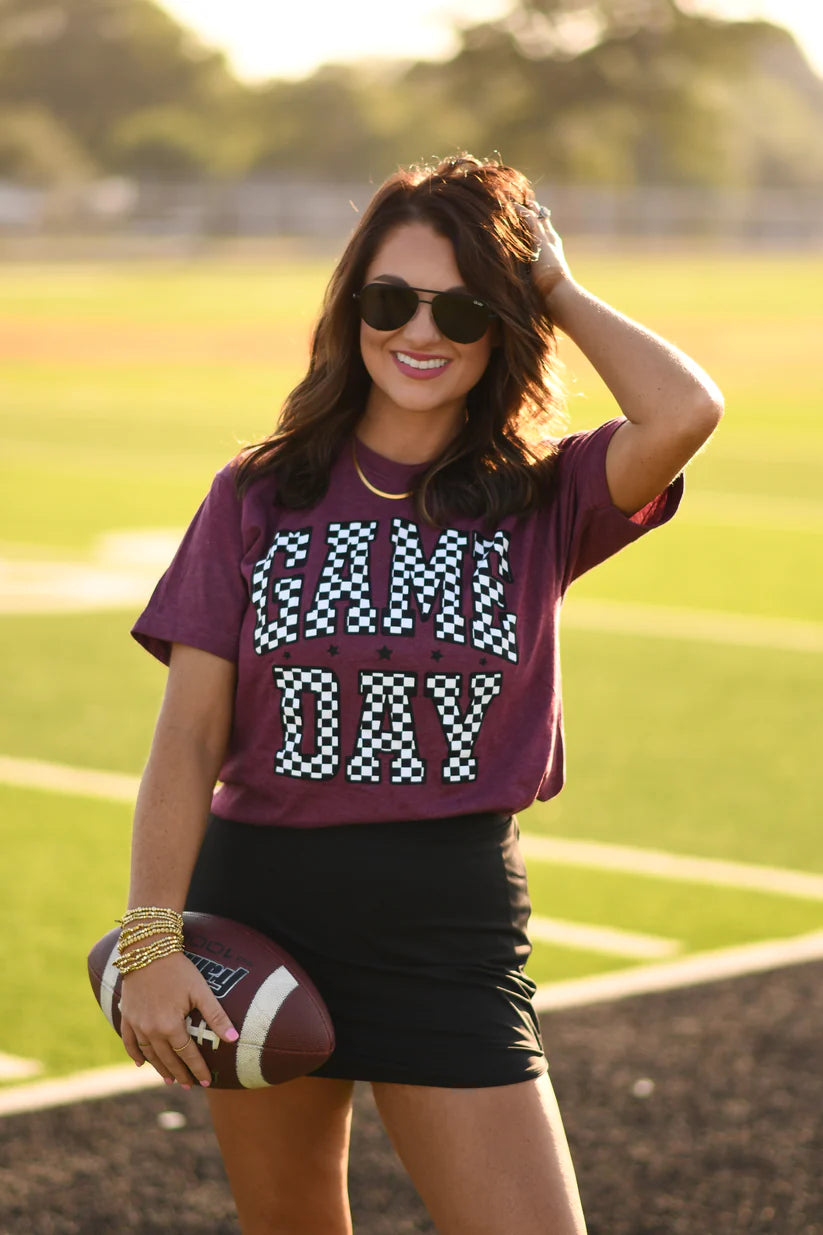 MAROON CHECKERED GAME DAY