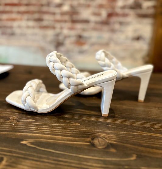 Bone Double Braid Heels