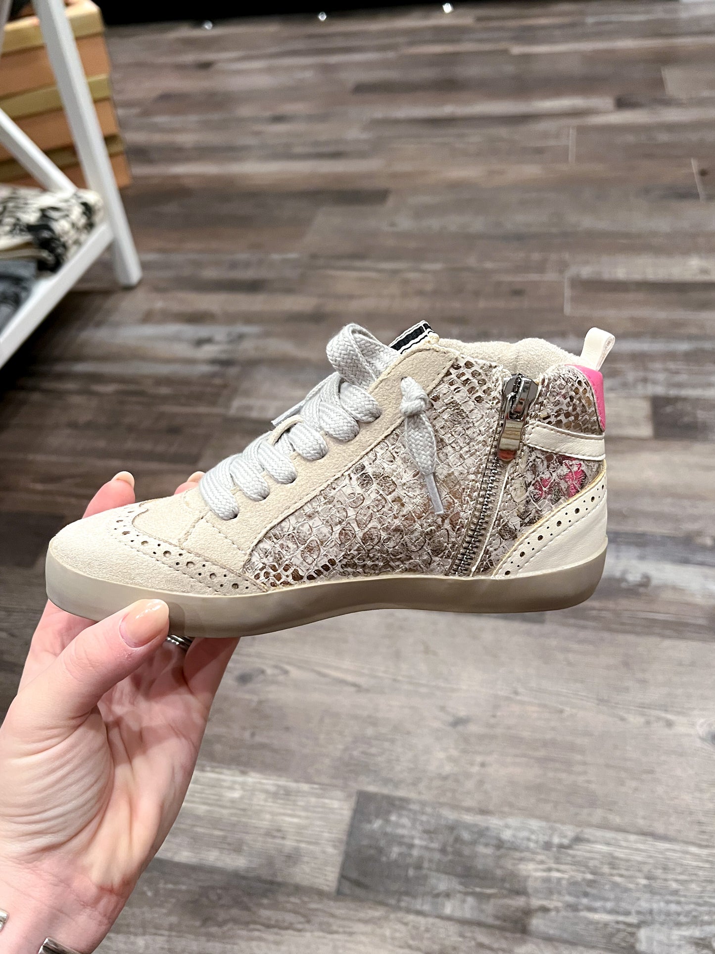 Metallic Snake High Top Sneakers Kids