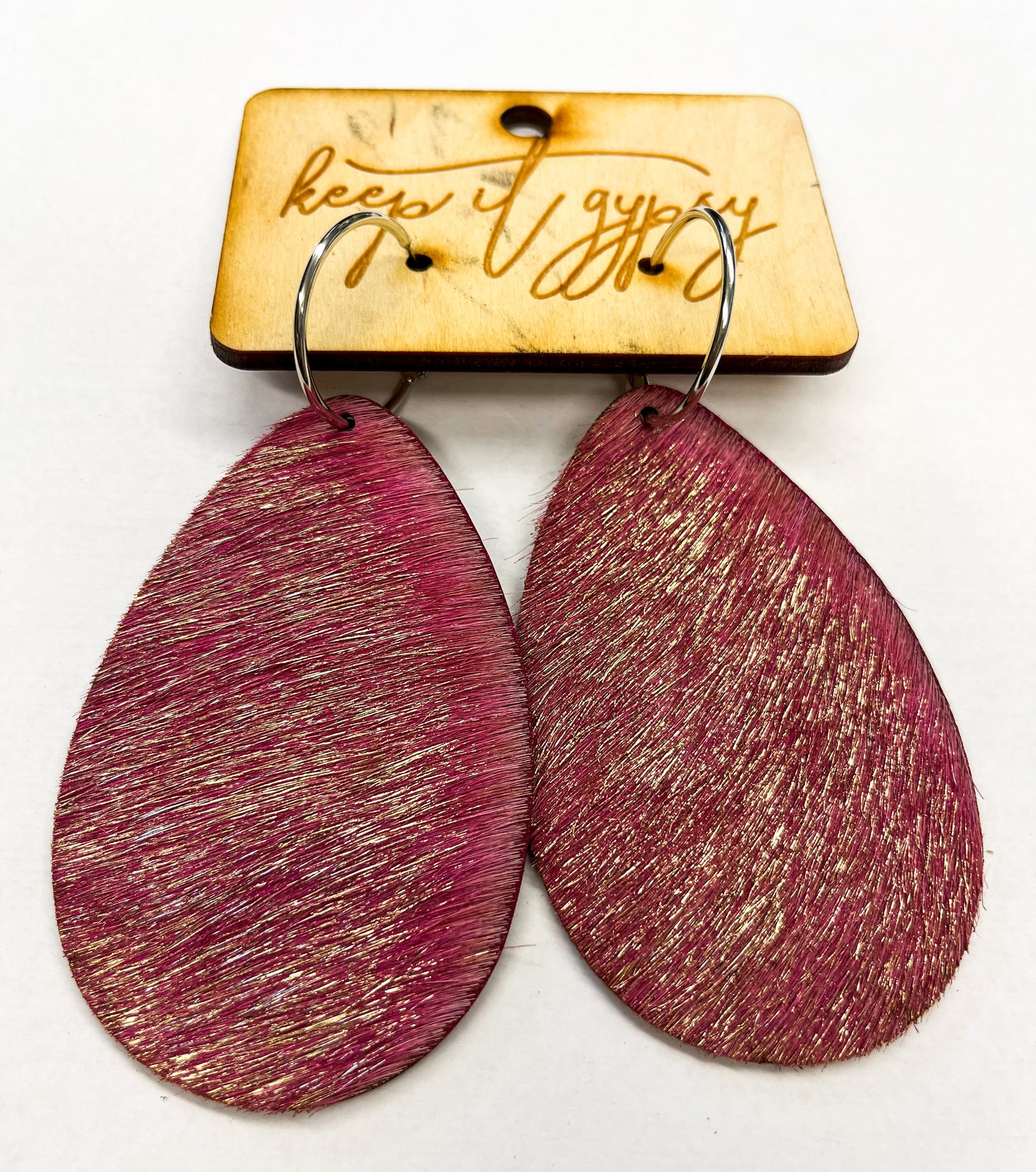 Pink Hide Earrings