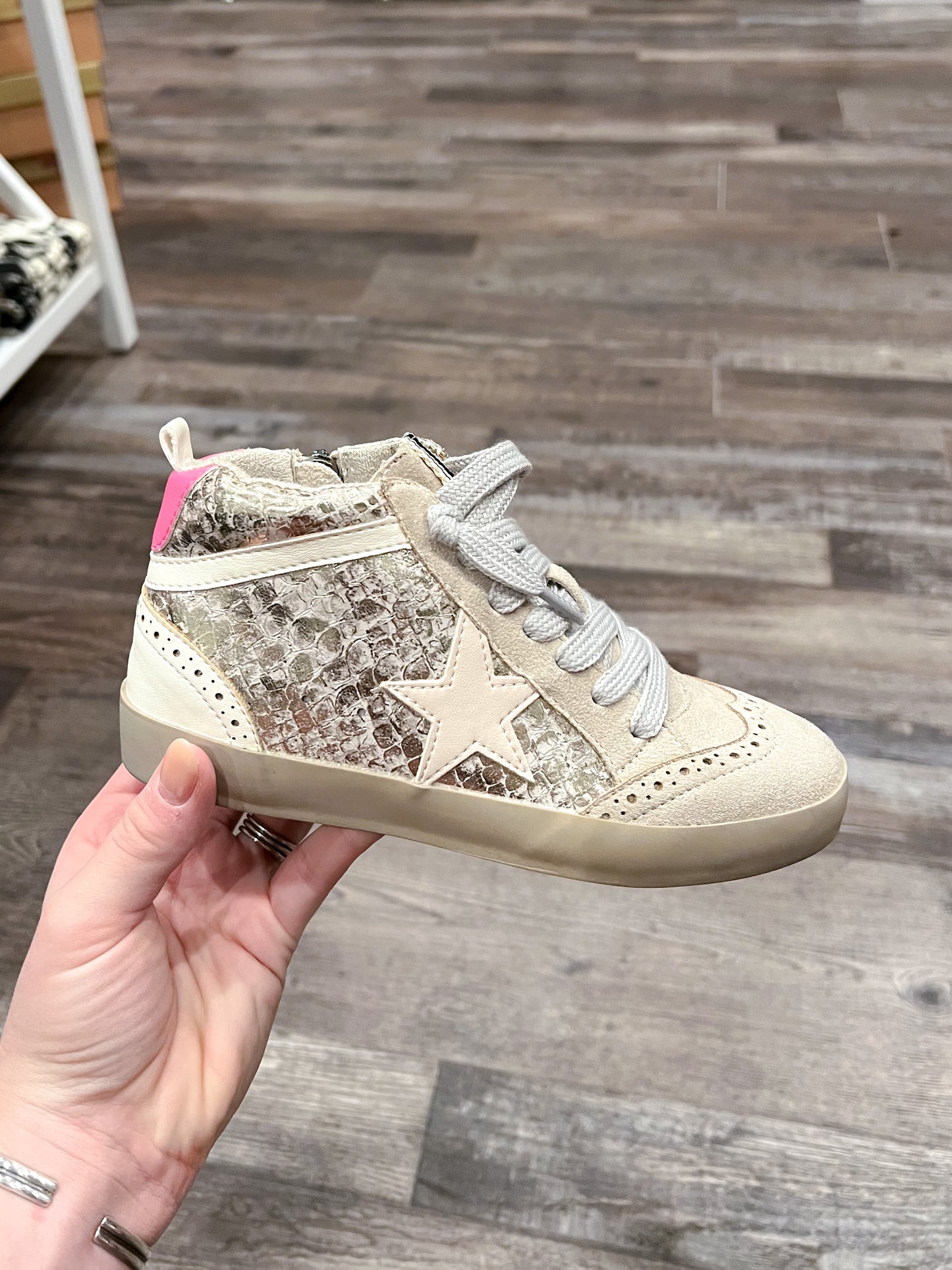 Metallic Snake High Top Sneakers Kids