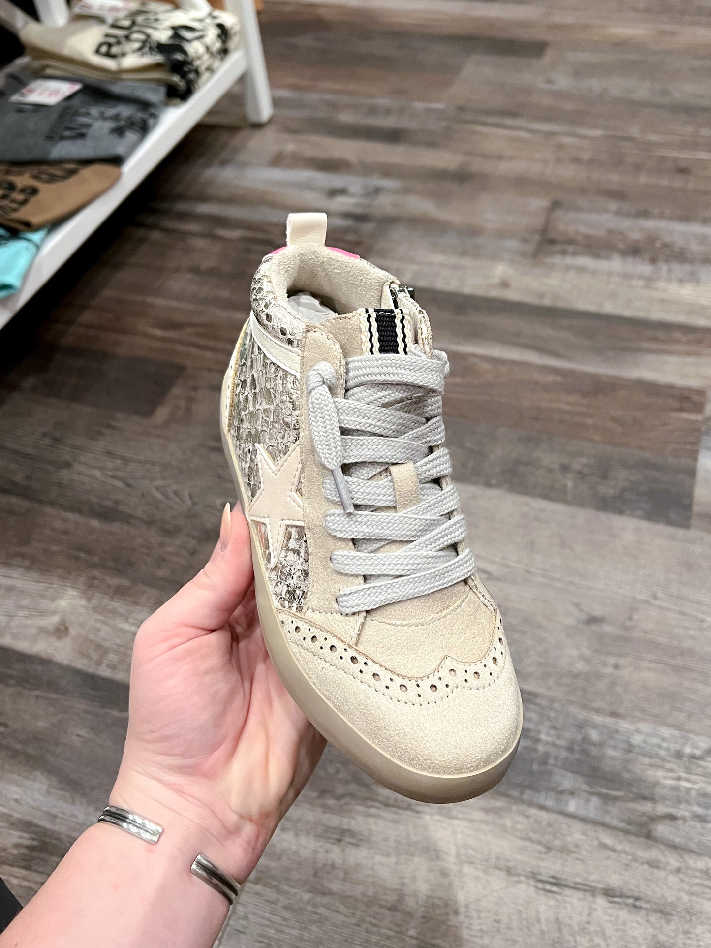 Metallic Snake High Top Sneakers Kids